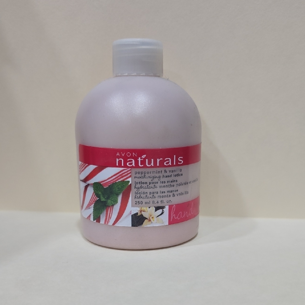 Avon Naturals Peppermint & Vanilla Lotion - Pink Bottle